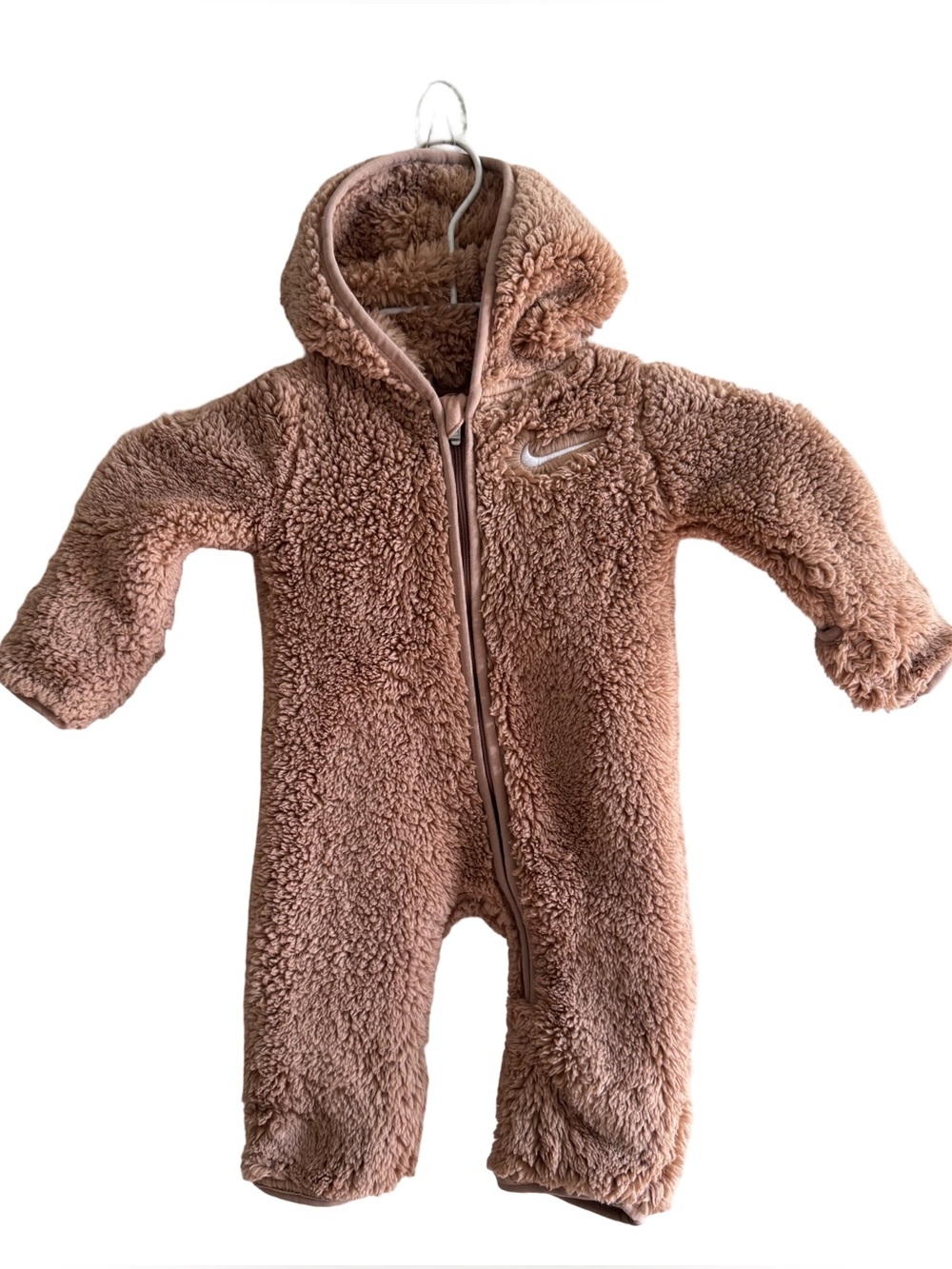 Nike Baby Sherpa Hooded Bunting Suit Tan Size 3 Months